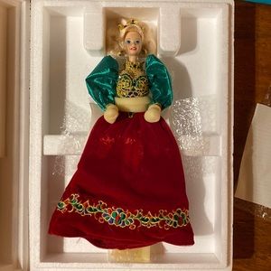 Vintage Porcelain Holiday Jewel Barbie ~ NIB.  Original packaging all intact